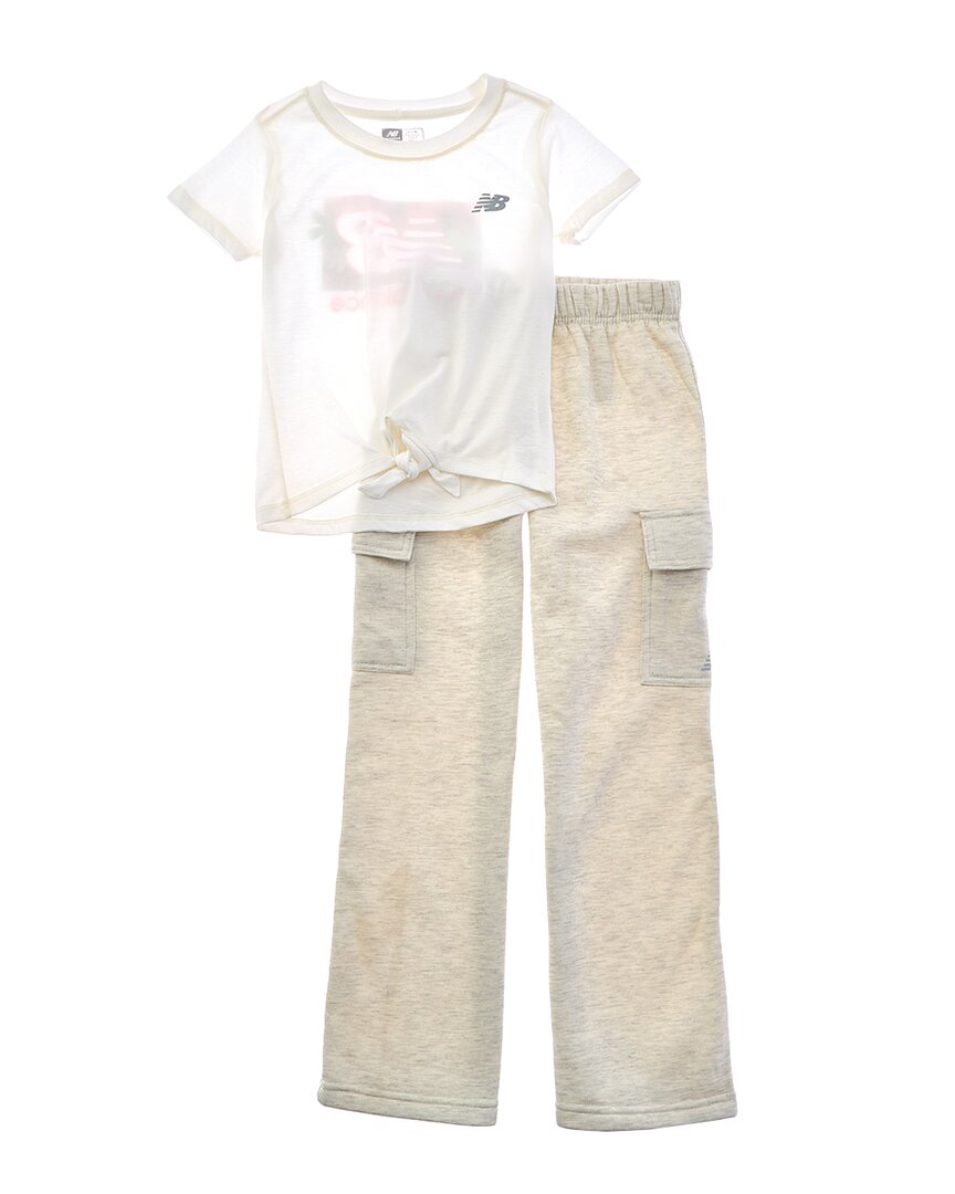 2000 New Balance 2pc T Shirt & Fleece Cargo Pant Set