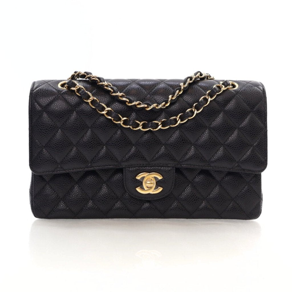 2821 Chanel Medium Black Caviar Classic Double Flap Bag