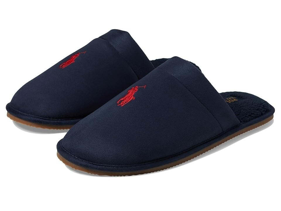 2718 Polo Ralph Lauren Klarence Scuff Slipper Men's US 10 Blue Faux Fur Lined KHD2729