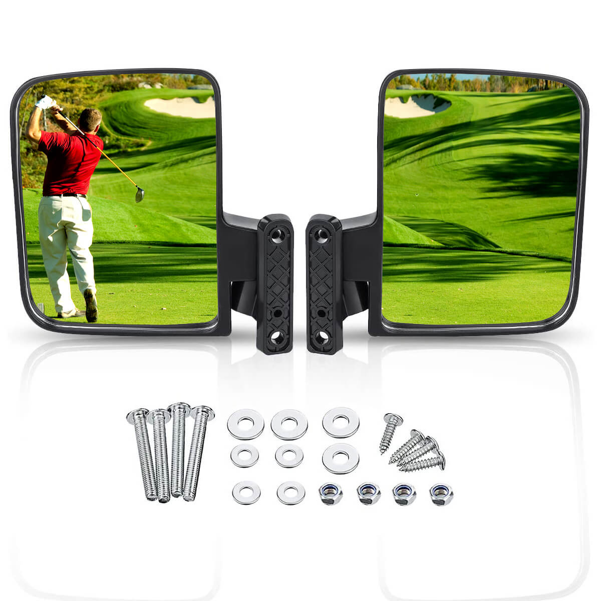 AUDEW CM23 Golf Cart Mirror, 180° Rear Side View Universal