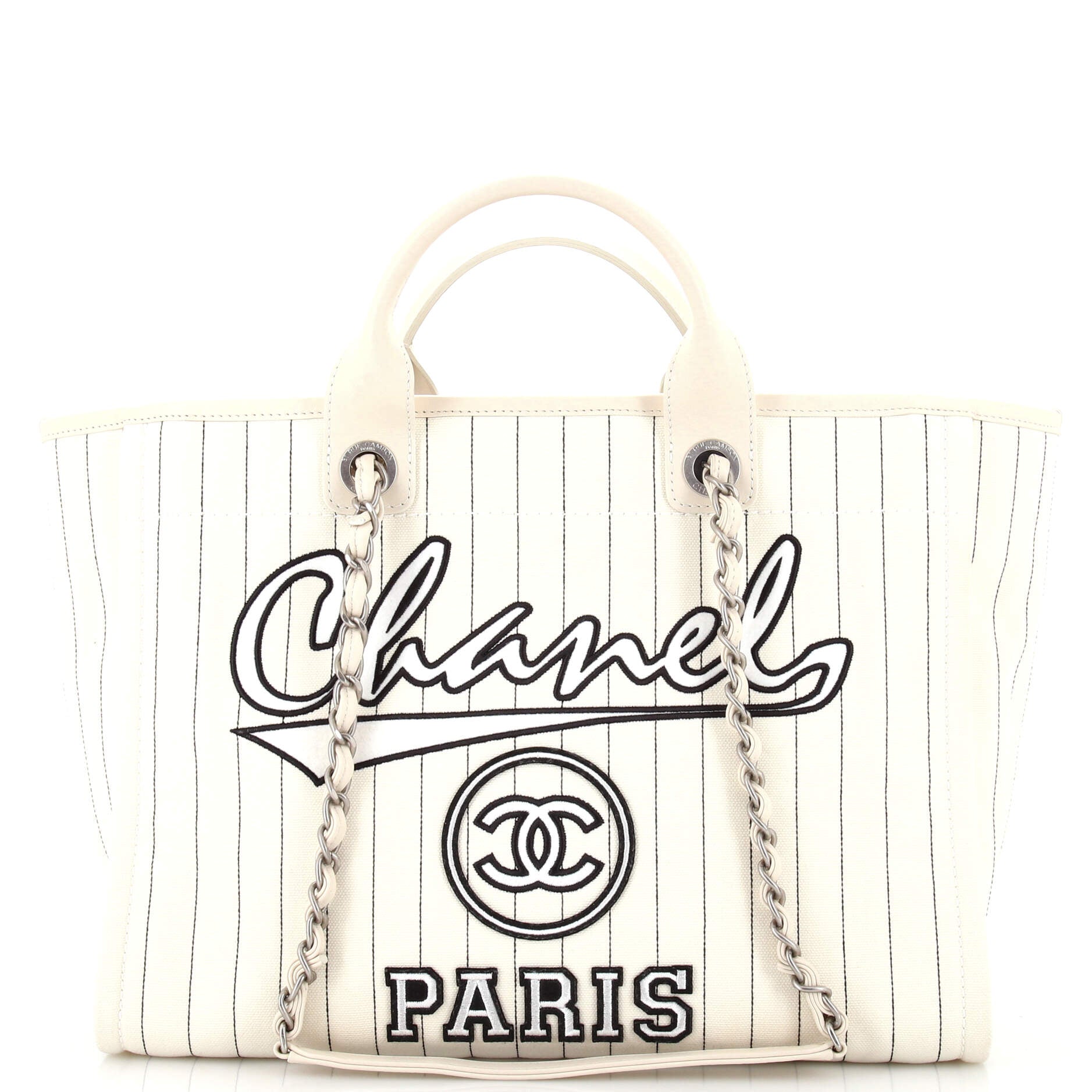 2860 Deauville Tote Pinstripe Cotton Medium