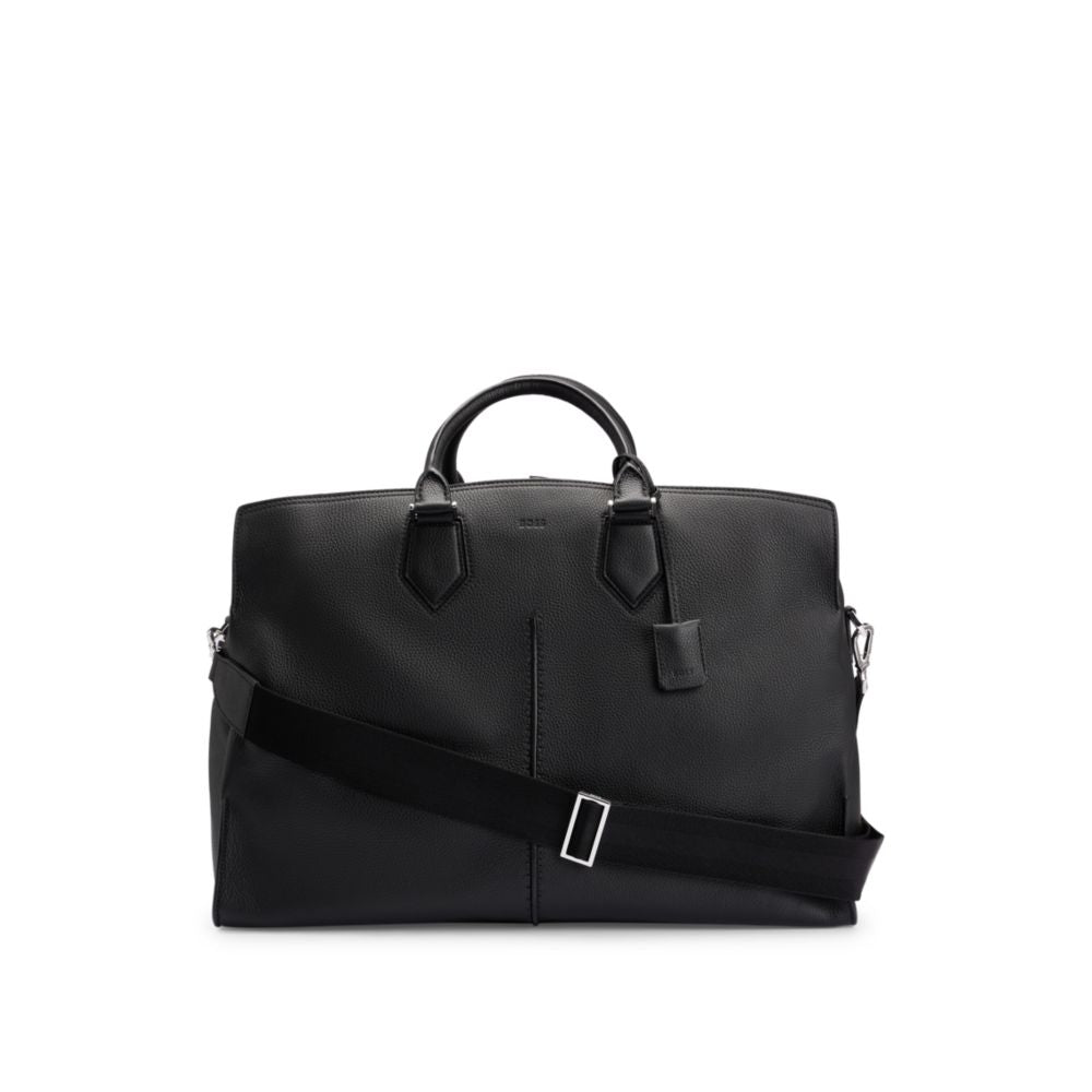 2061 Holdall in grained Italian leather with embossed logo