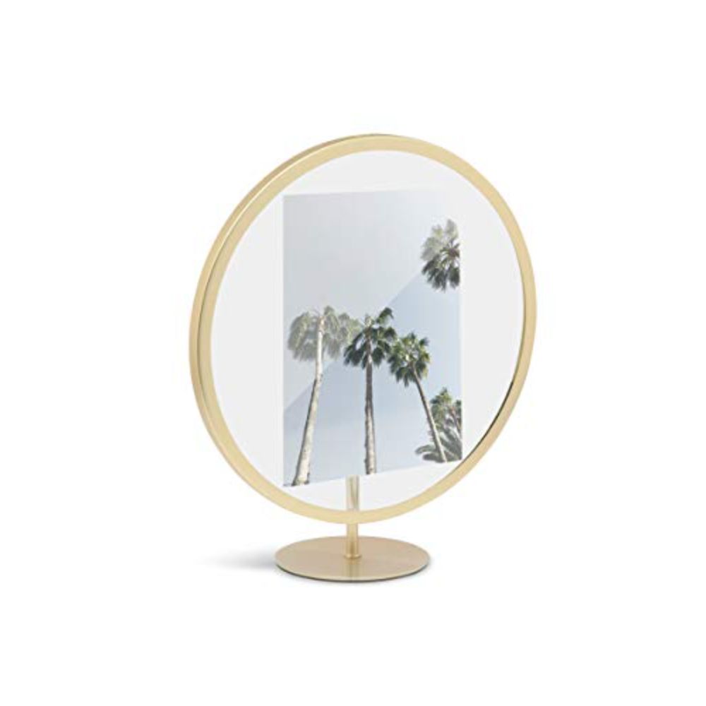 2570 Umbra Infinity Picture Frame  Floating Photo Display For Desk Or Wall  5x7  Brass