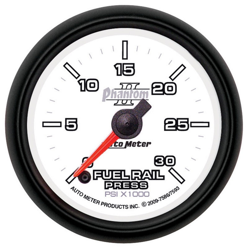 Autometer Phantom 52mm Full Sweep Electronic 0 30,000 PSI Diesel Fuel Rail Pressure Gauge