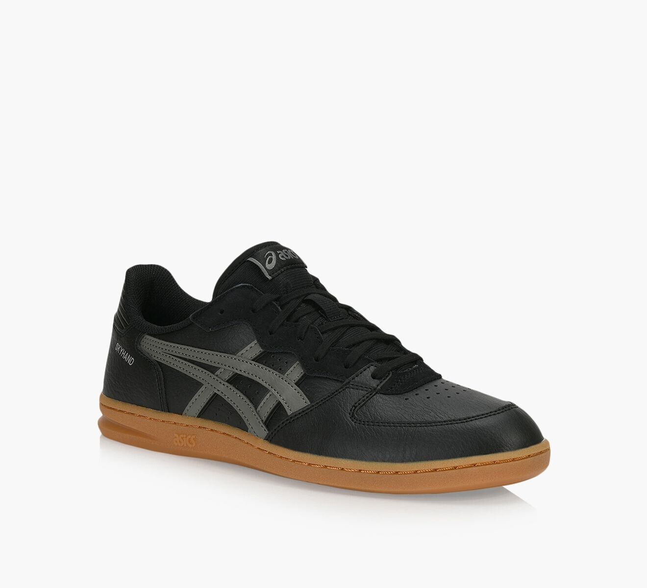 2718 Asics Skyhand OG Sneakers Men's 11 Black Gray Leather Sportstyle Shoes ZPO2650