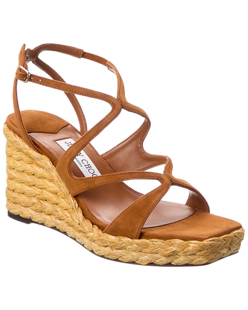 2000 Jimmy Choo Ayla 85 Suede Wedge Sandal