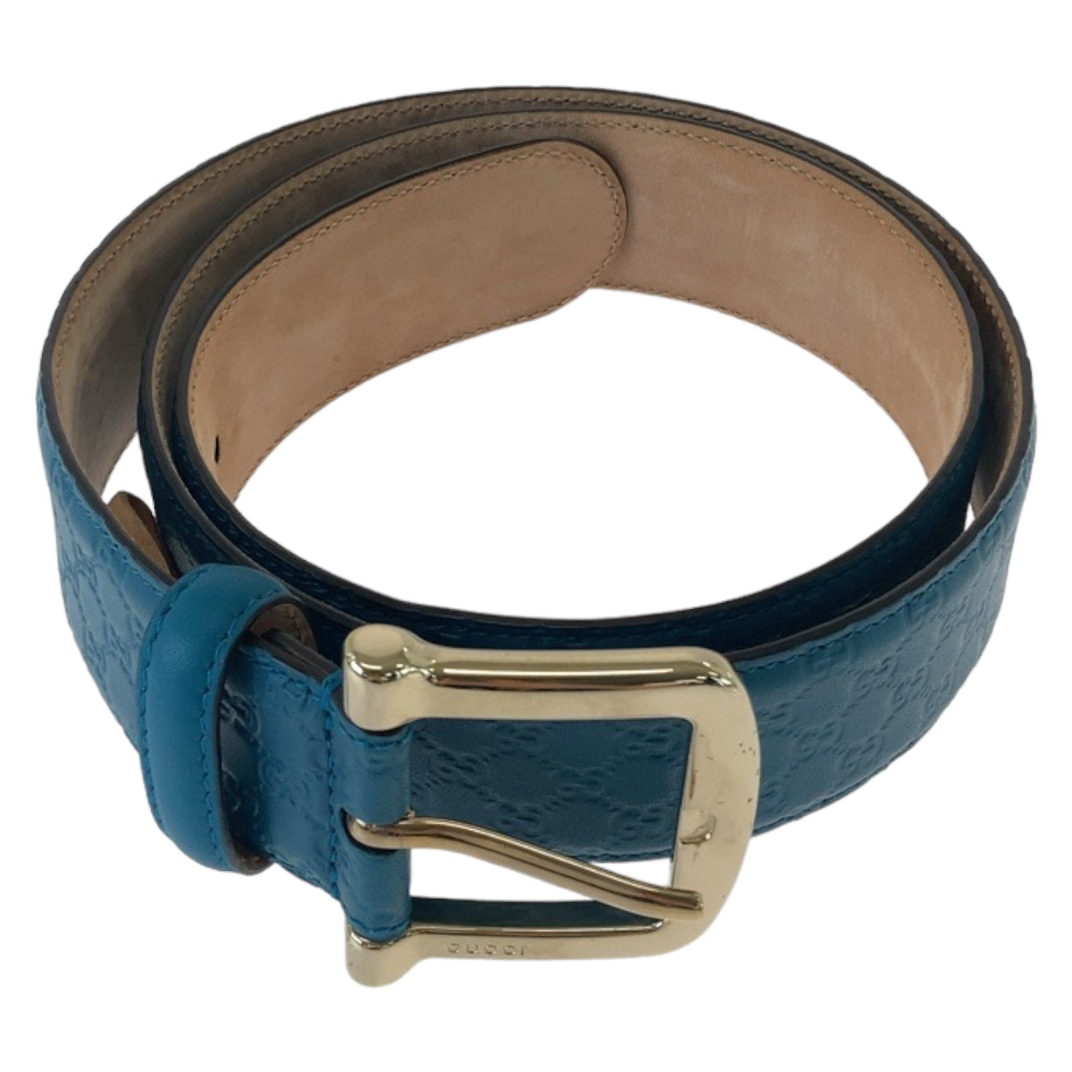 2604 Gucci Leather Micro GG Belt Blue