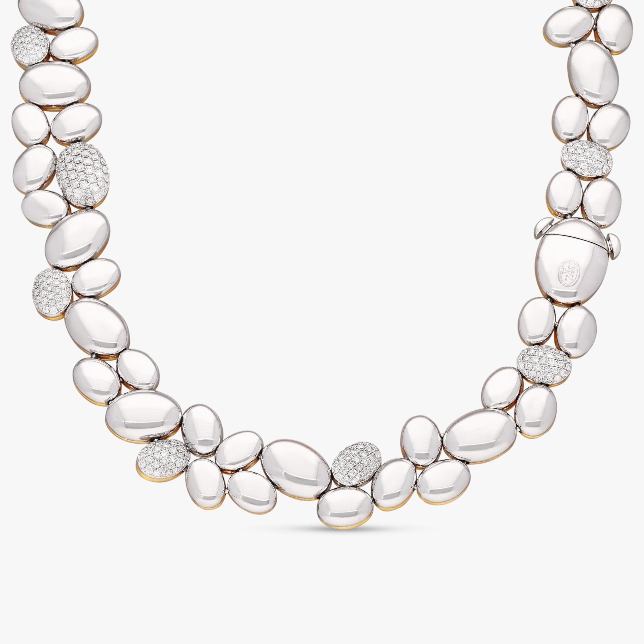 Gübelin Madagaskar 18K White & Yellow Gold Diamond Necklace 42K 1112.7