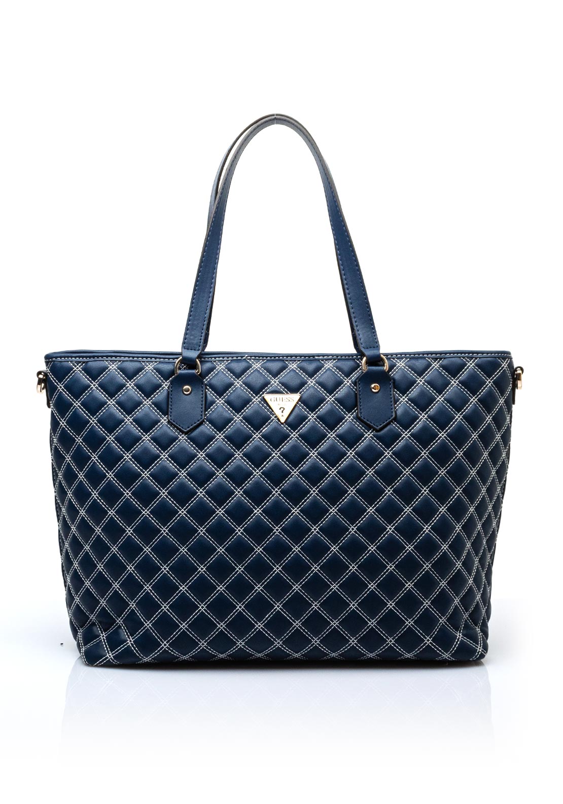 Guess Cruise Vibe Quilted Large Weekend Tote Bag  Navy & White