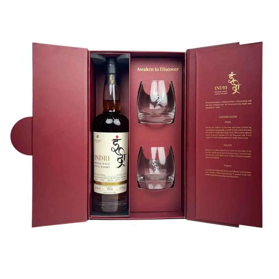 PICCADILY Indri Trini Three Wood Indian Single Malt Gift Pack 70cl