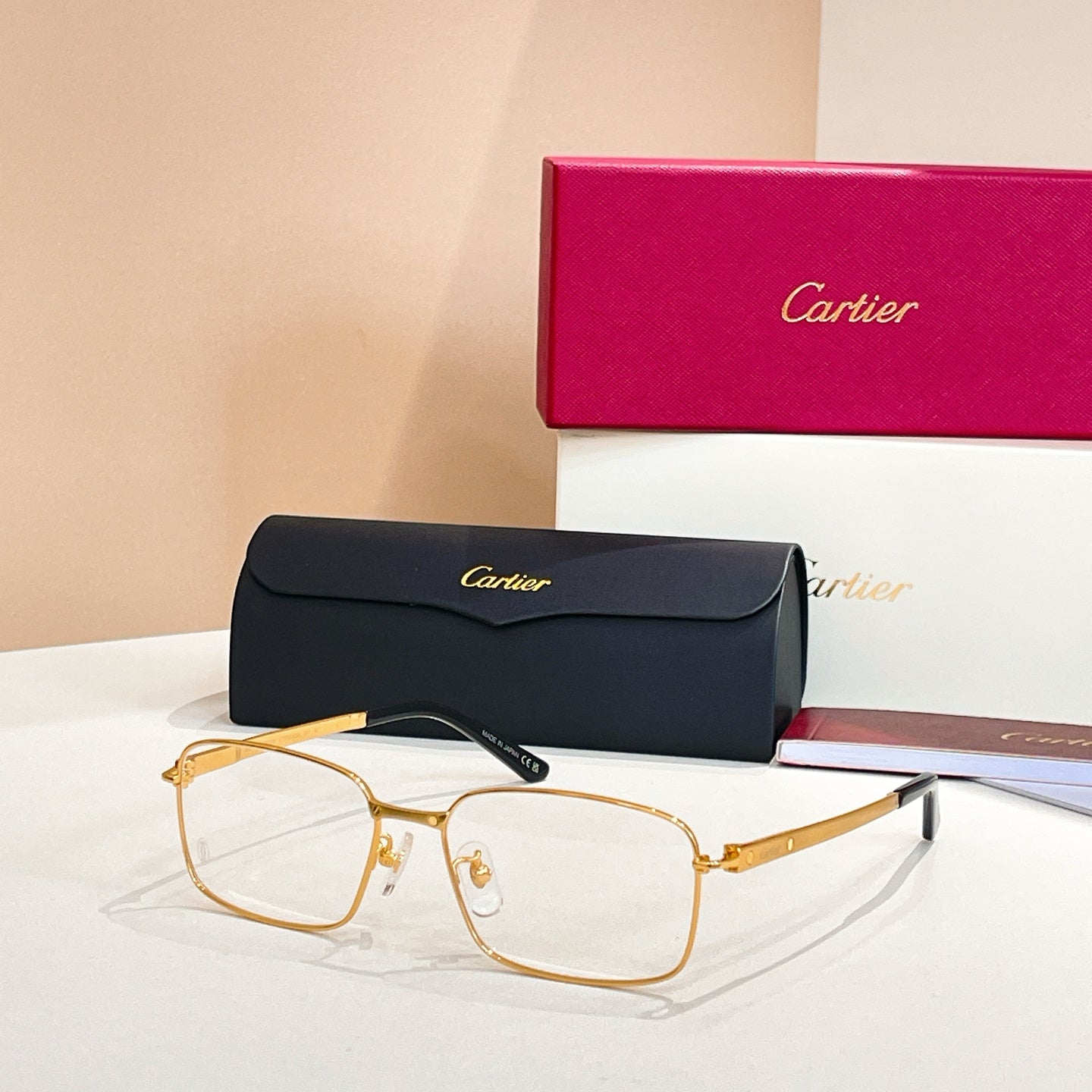 CARTIER SUNGLASSES SANTOS RECTANGULAR FRAME SUNGLASSES CT0555OA IN METAL