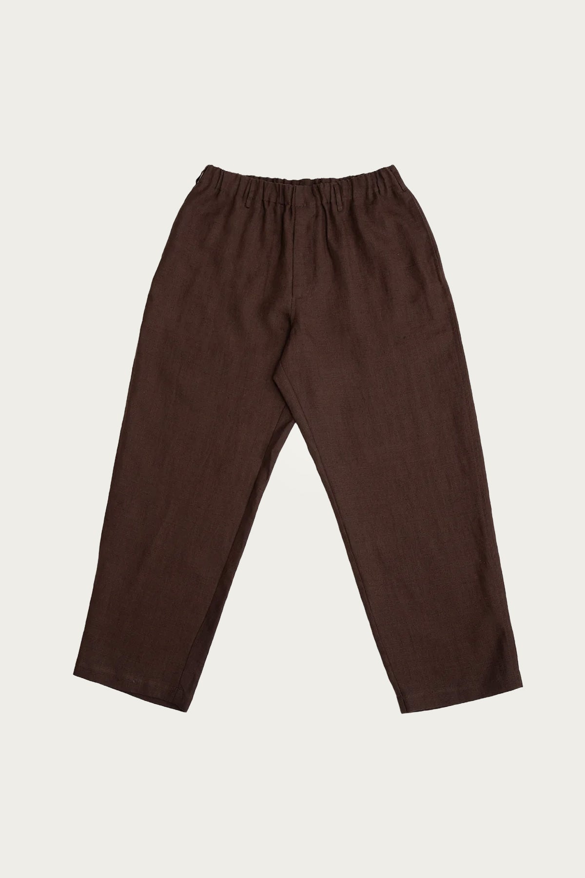 JAMES COWARD Carry On Pant   Chocolate Brown Welterweight Belgian Linen