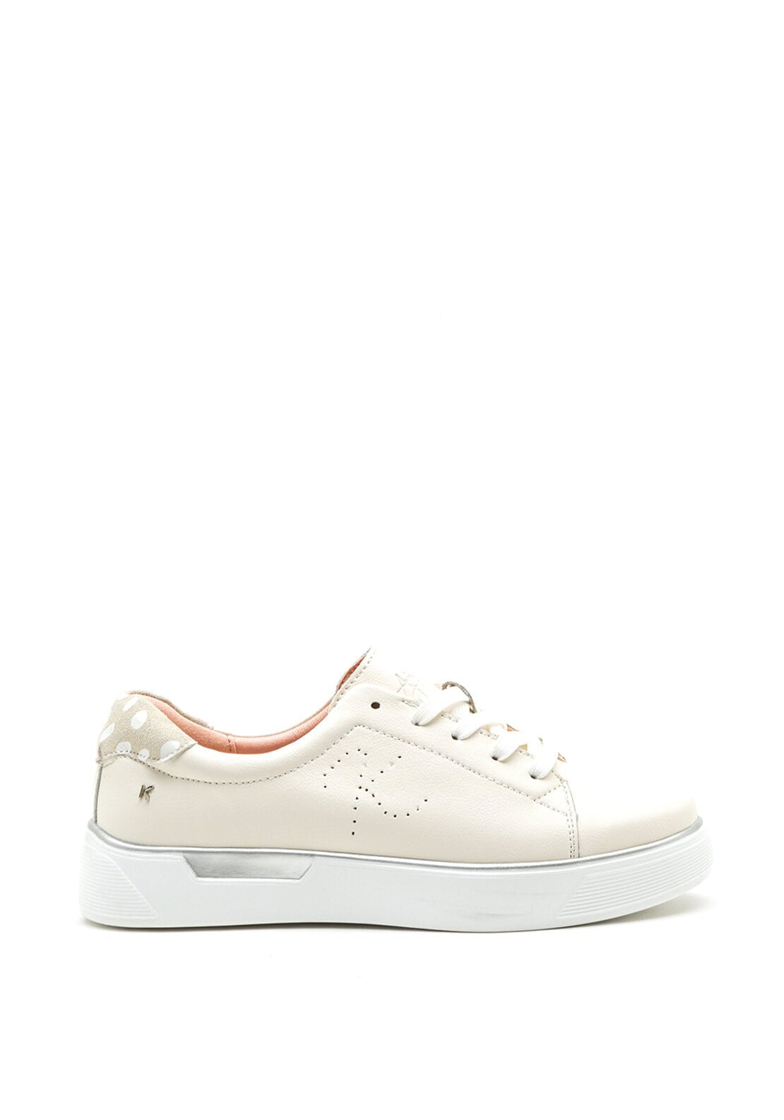 Kate Appleby Stornoway Faux Leather Trainers  Cream