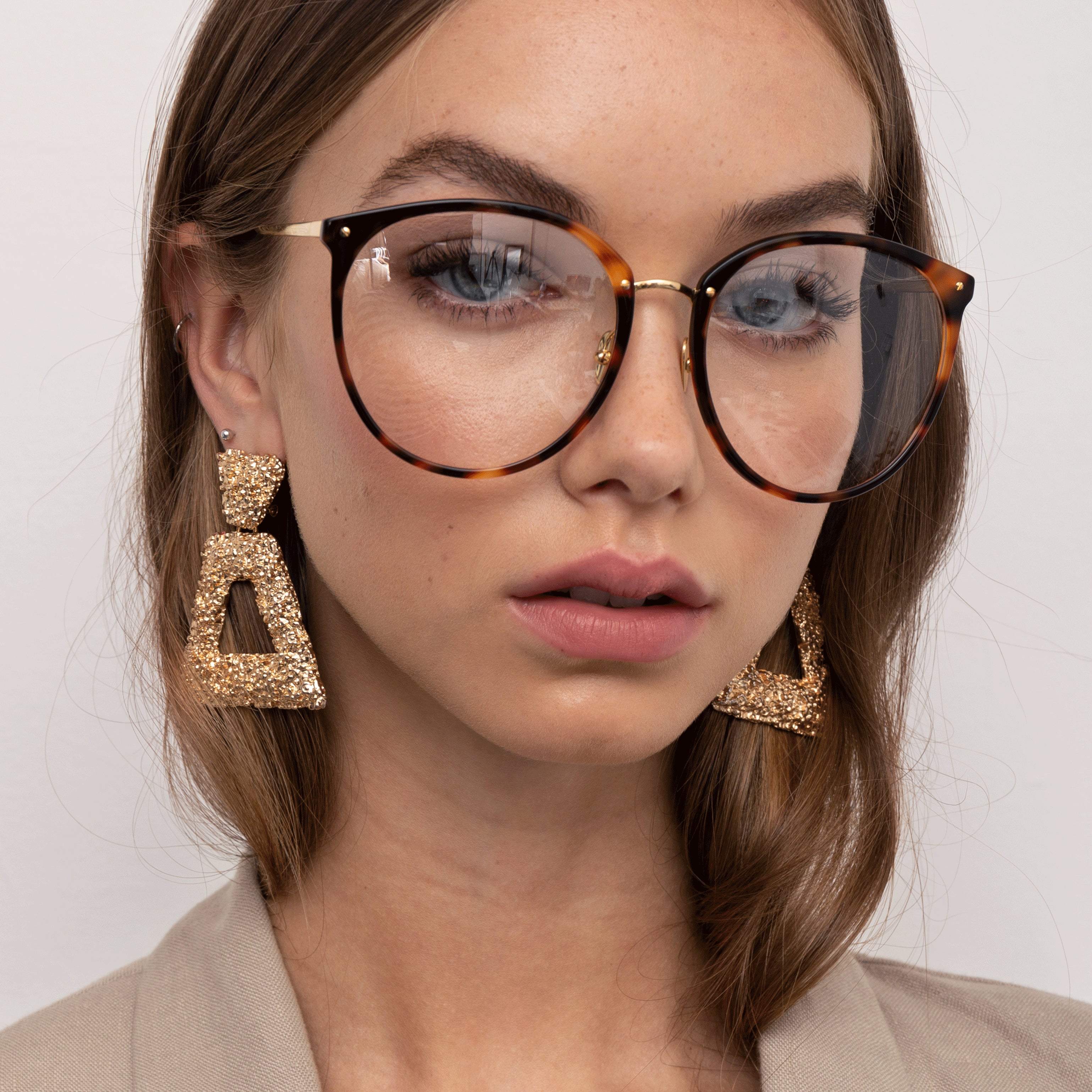 Linda Farrow The Kings   Oversized Optical Frame in Tortoiseshell (C35)