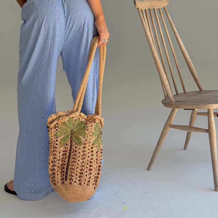 NEVER FULLY DRESSED Palm Crochet Bag