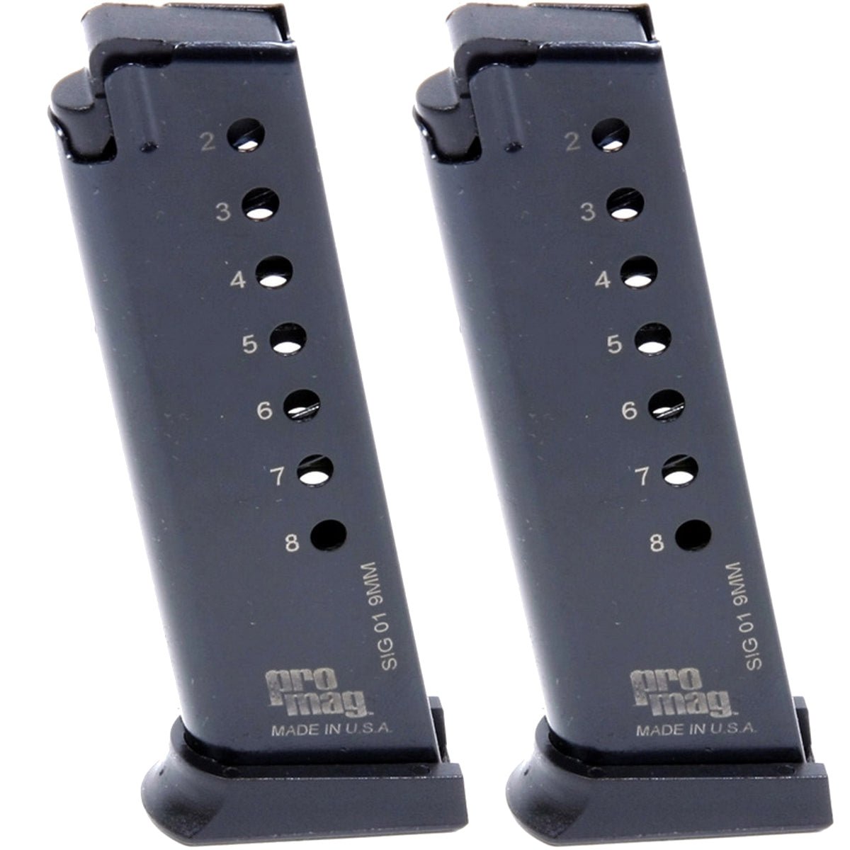 ProMag (2 Pack) Sig Sauer P225 9mm, 8 Round Magazine, SIG 01, Blue Steel