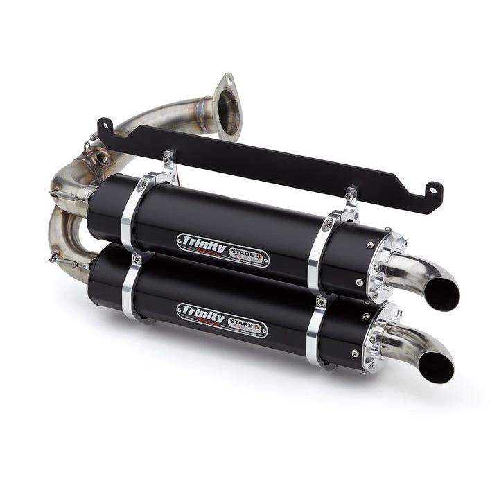Trinity Racing Stage 5 Dual Slip On Exhaust Black Muffler TR 4169S BK