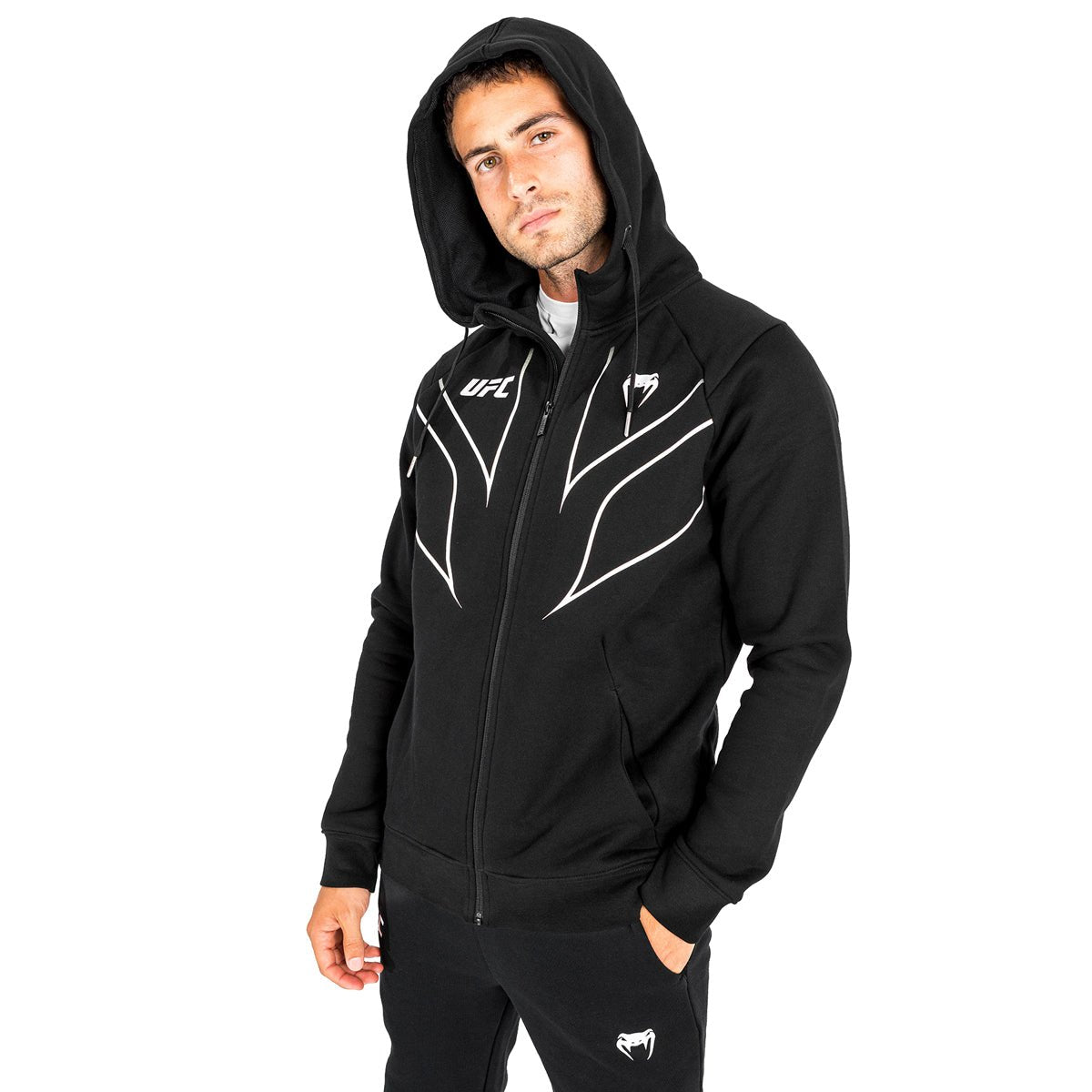 Venum UFC Fight Night 2.0 Replica Full Zip Hoodie   Black