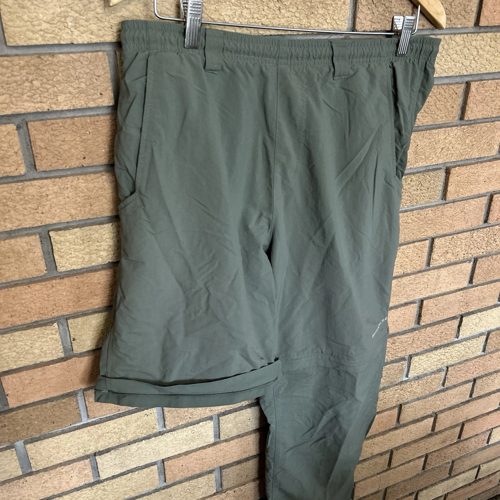 COLUMBIA MONTRAIL COLUMBIA PFG Nylon Convertible Pants Green Drawstring Lightweight Size M 30
