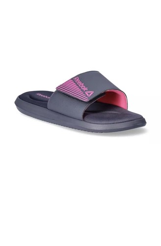 Sandali donna Reebok sportivi leggeri slide memory foam taglia 8 rosa grigio
