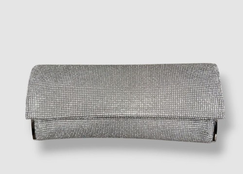 Benedetta Bruzziches Women's Silver Kate Rhinestone Clutch Purse Bag
