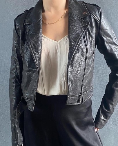 Rebecca Vallance Leather Biker Jacket Size AU 8 US 4 RRP $950