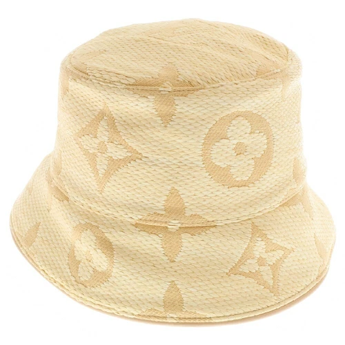 Louis Vuitton Bucket Hat Beach View Monogram Flower Raffia Hat M7093M Auth Japan
