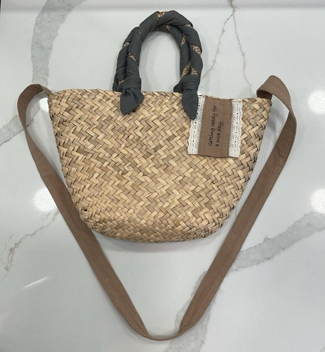 Zara Straw Mini Tote With Crossbody Strap