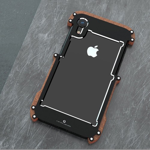 Metal Wood Bumper Shockproof Case Cover For iPhone 15 14 13 12 11 XS Max XR  7 8