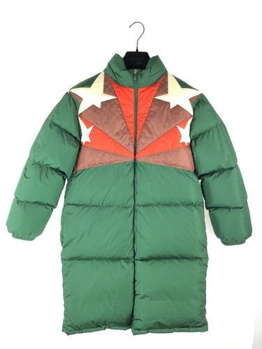 GUCCI Women's EMBROIDERED LOGO LONG DOWN JACKET 677640 Logo Embroidered