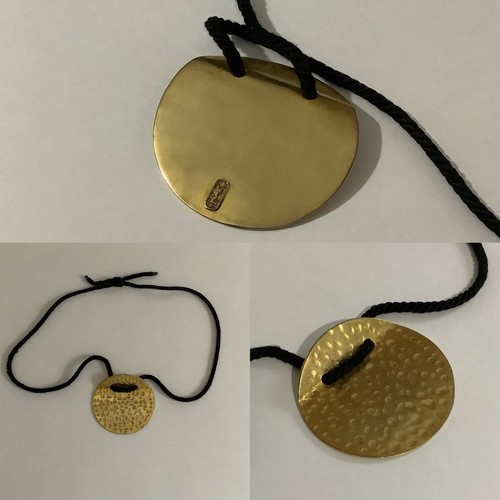 Vintage Yves Saint Laurent YSL Signed Gol Circle 'Bolo' Necklace S ASIS