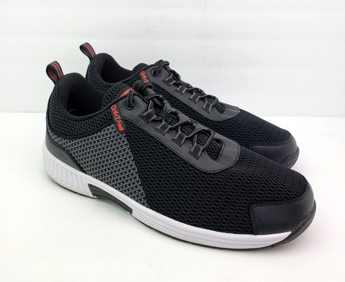 OrthoFeet 617 Edgewater Mens Size 14 4E X Wide Black Knit Casual Sneaker Shoes