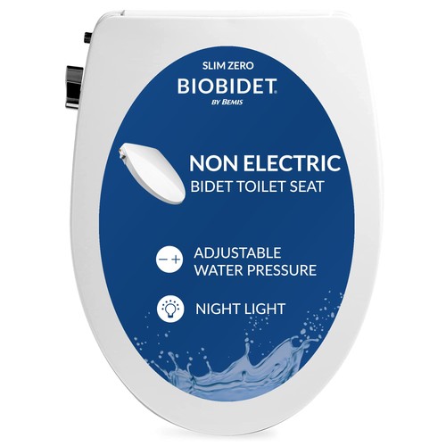 NOTHING NEW Slim Zero Non Electric Bidet Toilet Seat Elongated  Low Profile Seat with Slo...