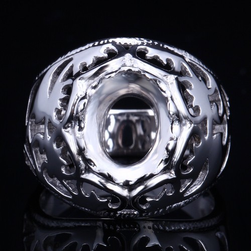 Vintage Antique Fine Jewelry Oval Cut 8x10mm Semi Mount Sterling Silver 925 Ring