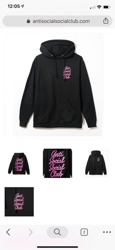 Anti Social Social Club Black Hoodie Size S