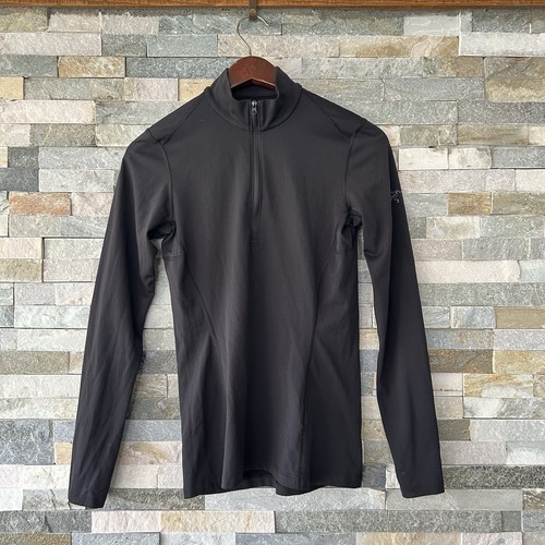 Arc'teryx Phase AR 1 4 Zip Neck LS Womens Small Black Base Layer Shirt Top