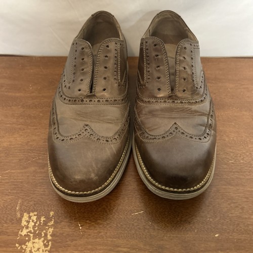 RENS ORIGINAL Cole Haan C26171 Men Gran OS Oxfords Wingtip Taupe Brown Leather 11 M (No Laces)