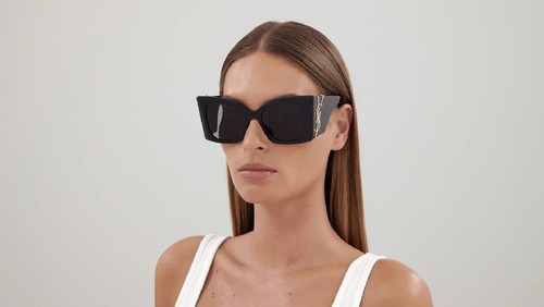 YSL NEW Yves Saint Laurent SL M119F BLAZE 001 53 Black Sunglasses
