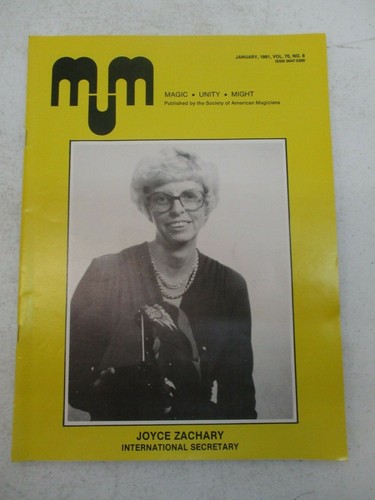MUM MAGAZINE JANUARY 1981 JOYCE ZACHARY MAGIC UNITY MIGHT MAGICIAN VINTAGE