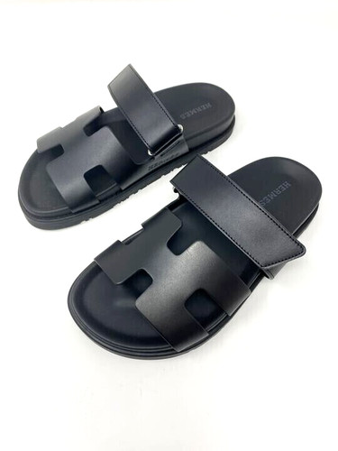 CHANEL BNIB Hermes Chypre Sandals Black 34.5 Woman