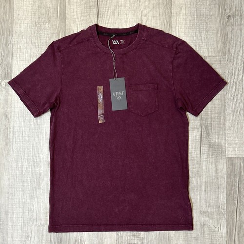 ESSENTIALS NWT VRST Men's Essential Pocket Tee Tshirt Short Sleeve Dark Cranberry  Red Sz S