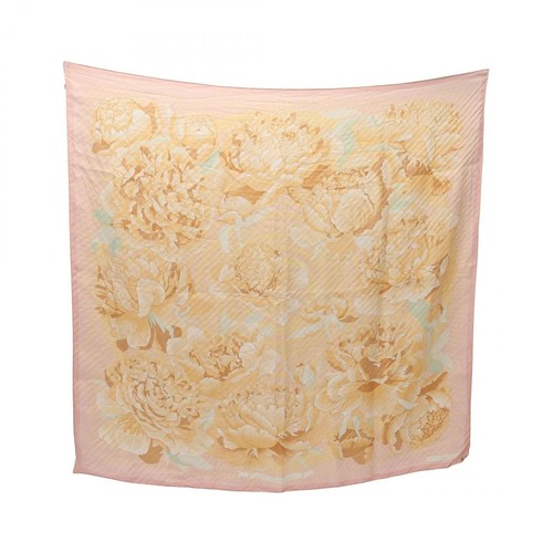 HERMÈS HERMES Carre 90 LES PIVOINES Silk Scarf Pink W 90cm Japan [Us