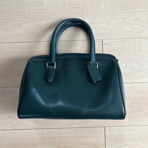 Borsa a mano vintage Coach Made in Italy 4410 pelle verde mini Boston usata