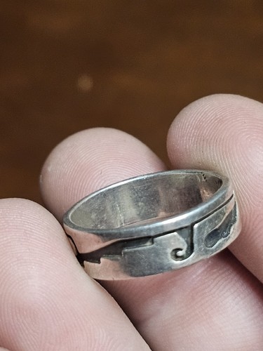 Vintage 60s 70s Vidal Aragon Storyteller Sterling Silver Ring Signed VA(bearpaw)
