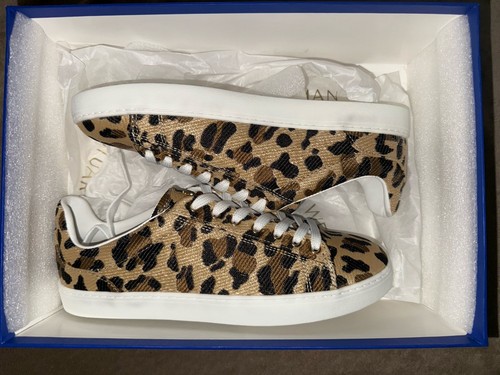  NUOVO CON SCATOLA  Stuart Weitzman Livvy Sneaker (TAN  LEOPARD RAFIA SB429) Taglia 8B