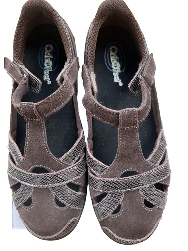 Orthofeet Juno Brown women Orthopedic Mary Jane size 9.5 Two Side Straps