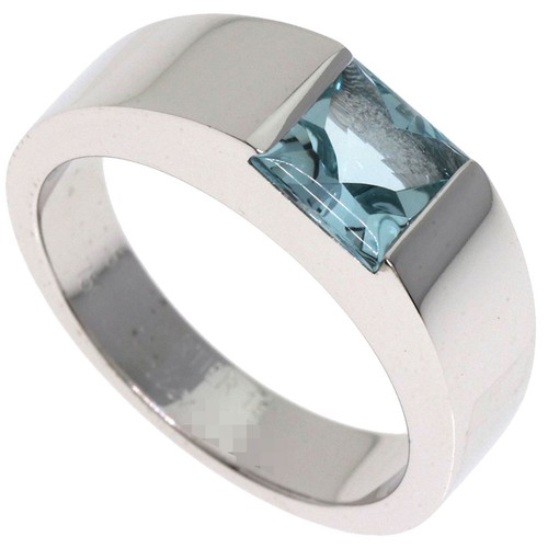 Anello CARTIER Tank Acquamarina #51 K18 Oro Bianco Donna [U