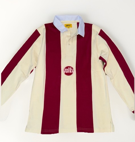 Golf Wang Golfy Striped Red Combo Rugby Shirt Size   Small NWOT