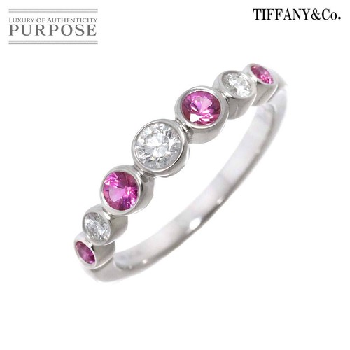 Tiffany & Co. Jazz US Size No. 5 5.5 Diamond Sapphire Pt950 Ring Pre Owned U0928