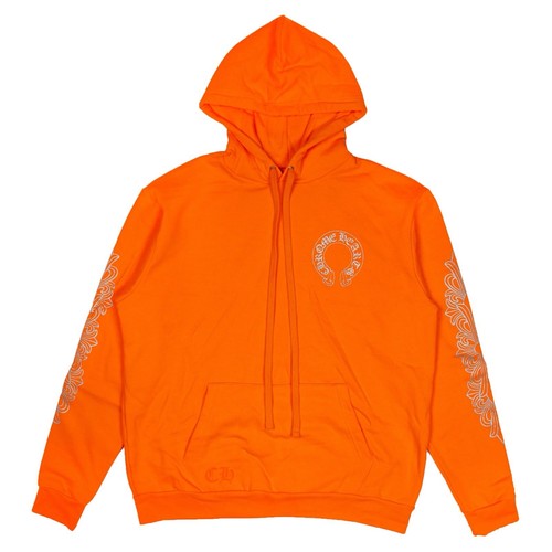 Chrome Hearts Horseshoe Miami Exclusive Hoodie Orange   Metallic Silver (Small)